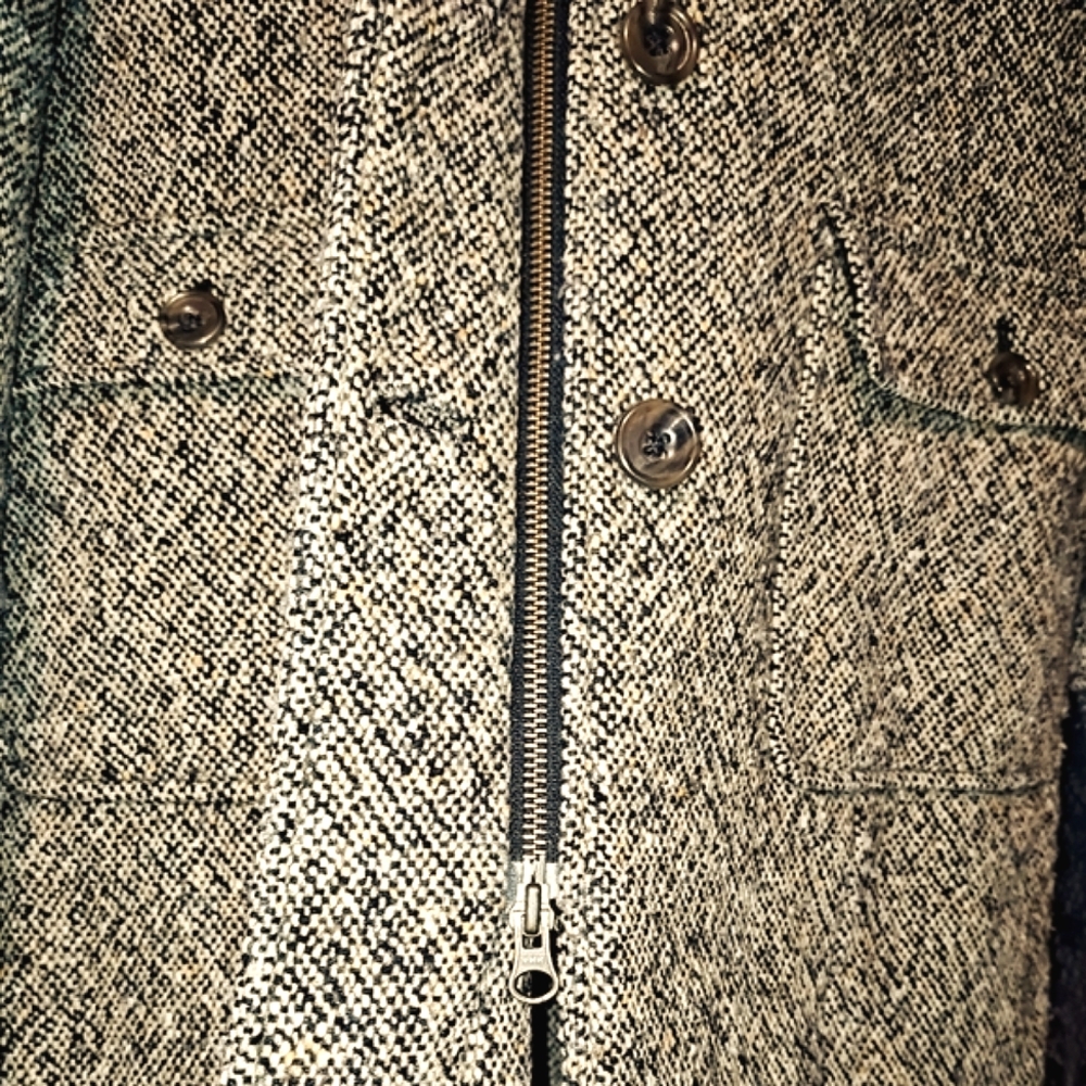 Eddie Bauer Vintage Womens Wool Blend Tweed Trench Coat Sz. S - Picture 7 of 12